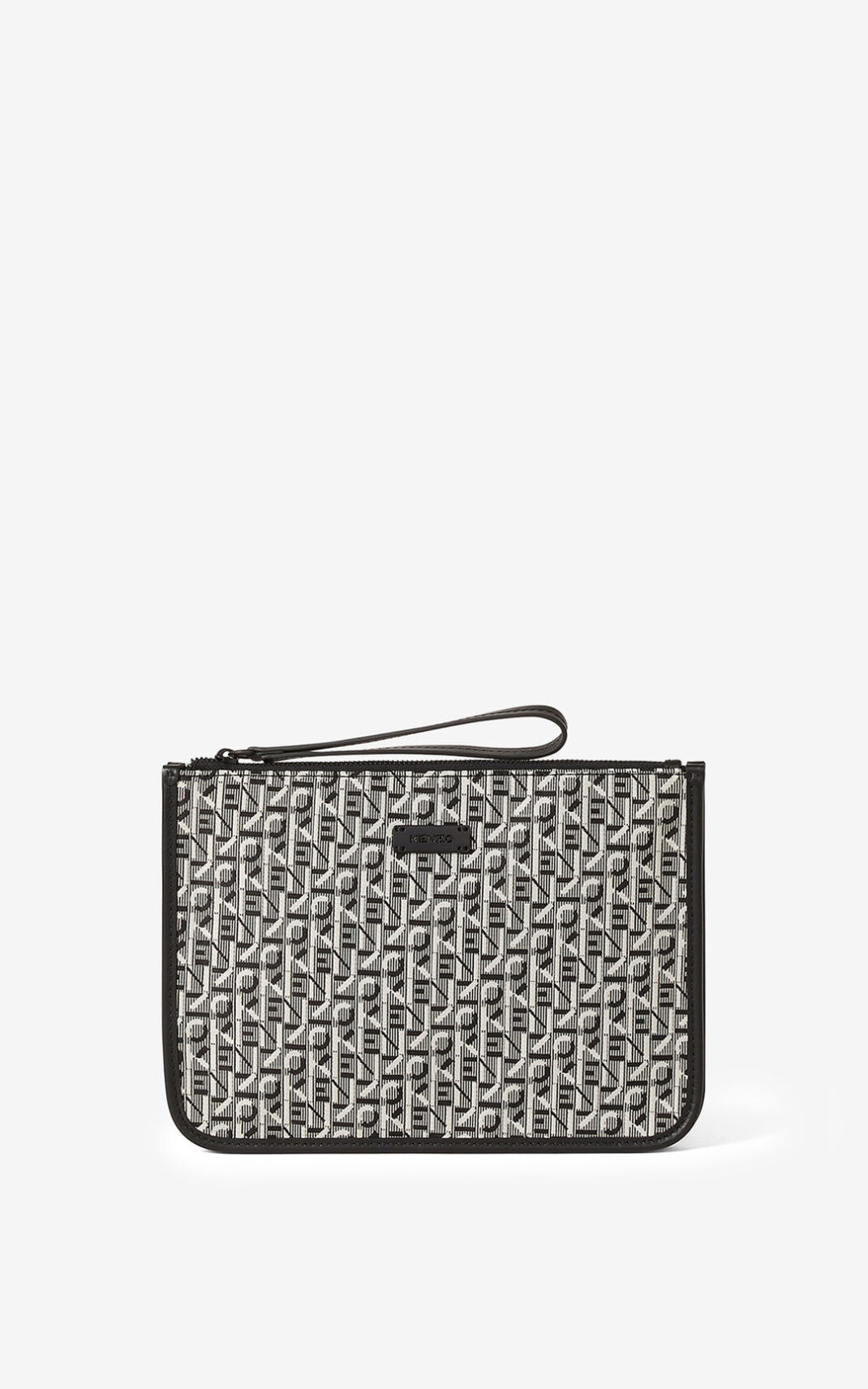 Pochette Kenzo Courier gusseted jacquard Homme Grise | SZLN-17398